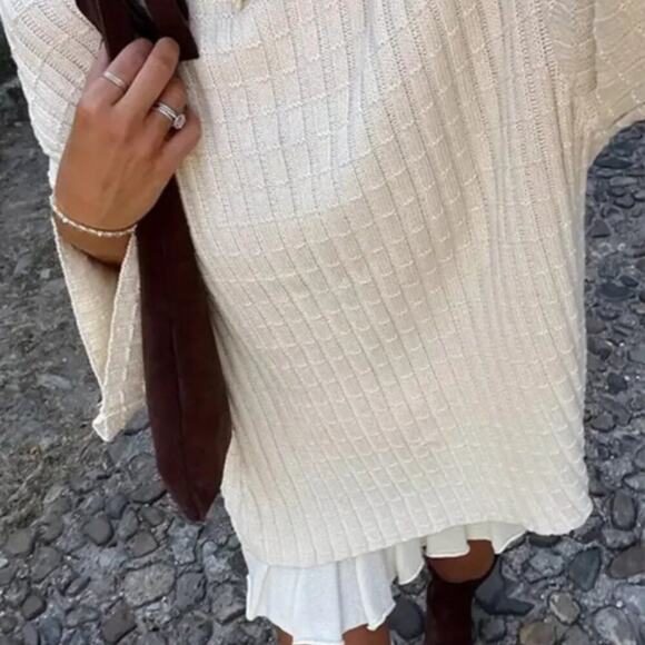 NEW SET knit oversized sweater pleated mini skirt by COMMENSE M - Picture 2 of 14